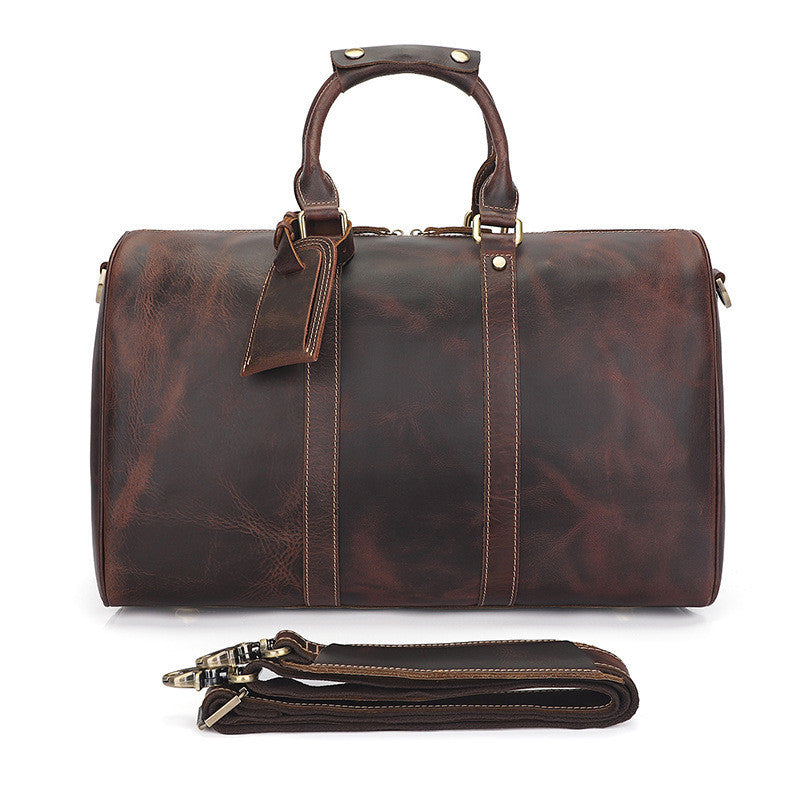 Men's Leather Travel Luggage Bag