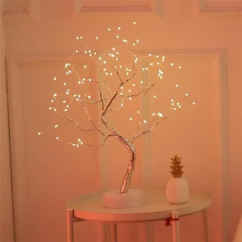 LED Copper Wire Fairy Christmas Tree Specia Night Light Tabletop Tree Lamp, Decorative LED Lights USB Or AA Battery Powered For Bedroom Home, Party, Decoration, As Gift