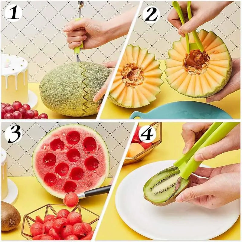 4 in 1 Stainless Steel Fruit Carving Knife Cutter