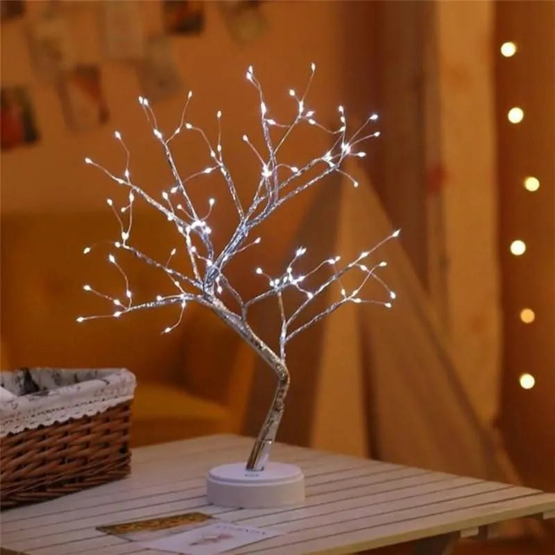 LED Copper Wire Fairy Christmas Tree Specia Night Light Tabletop Tree Lamp, Decorative LED Lights USB Or AA Battery Powered For Bedroom Home, Party, Decoration, As Gift