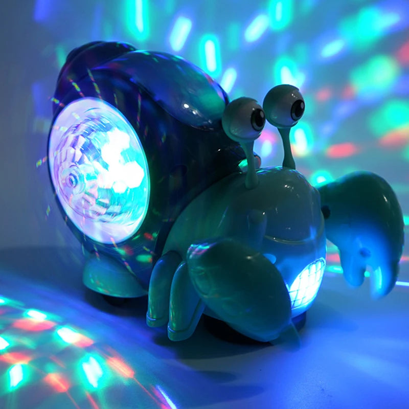 Children Toy Crawling Crab Walking Dancing Electronic Pets Robo Hermit Crab Snail Glowing With Music Light Baby Toddler Toy Gift