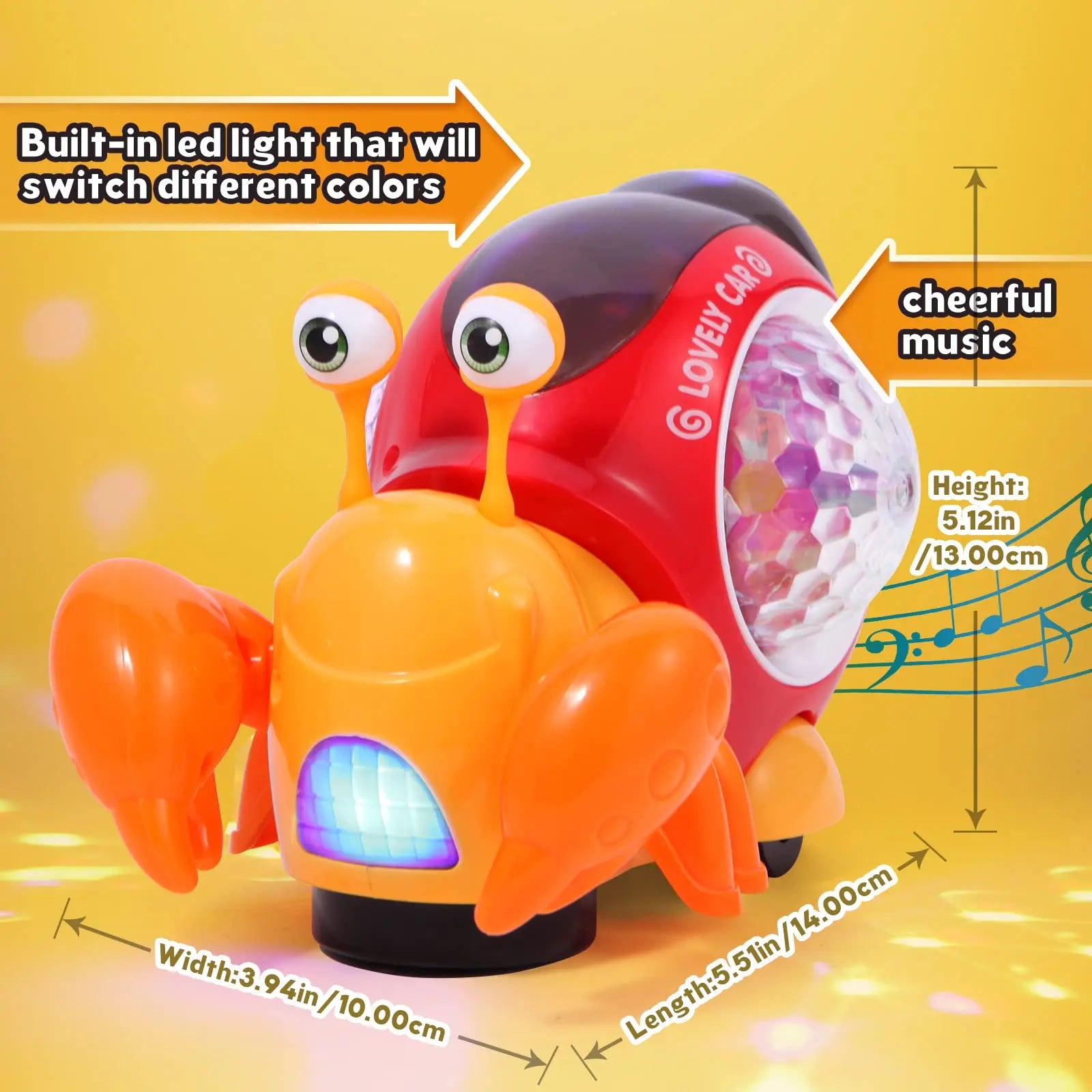 Children Toy Crawling Crab Walking Dancing Electronic Pets Robo Hermit Crab Snail Glowing With Music Light Baby Toddler Toy Gift