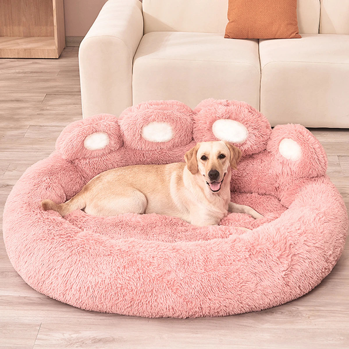 PAW Print Pet Dog Sofa Beds for Small Dogs Warm Accessories Large Dog Bed Mat Pets Kennel Washable Plush Medium Basket Puppy Cats Supplies