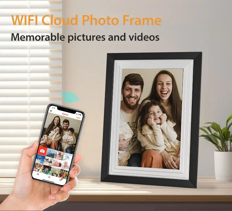 Frameo 10.1 Inch WiFi Digital Picture Frame 1280 * 800IPS HD Cloud Smart Digital Photo Frame,32GB Storage, Wall Mountable, Auto-