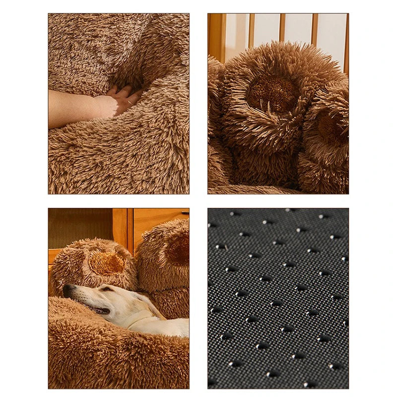 PAW Print Pet Dog Sofa Beds for Small Dogs Warm Accessories Large Dog Bed Mat Pets Kennel Washable Plush Medium Basket Puppy Cats Supplies