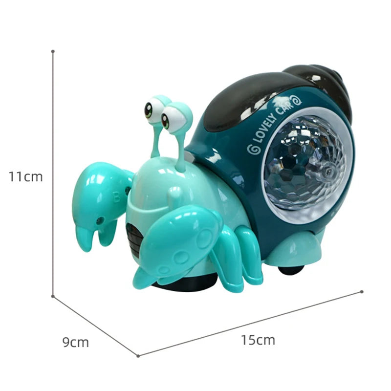 Children Toy Crawling Crab Walking Dancing Electronic Pets Robo Hermit Crab Snail Glowing With Music Light Baby Toddler Toy Gift