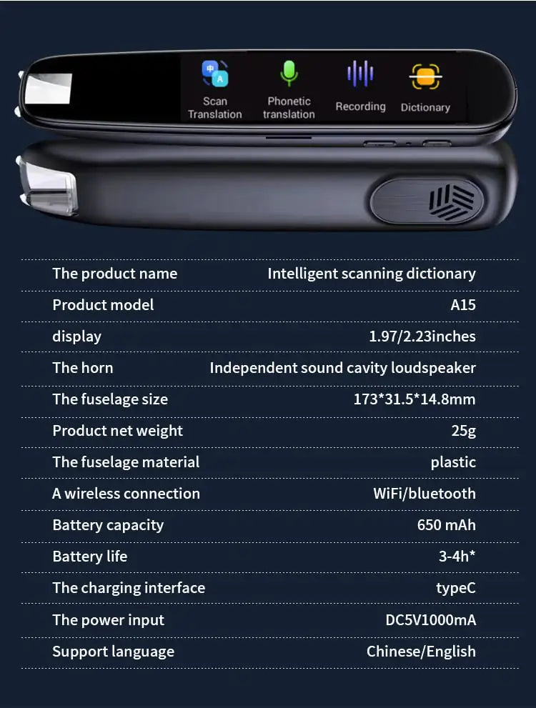 SPEAK 112 Languages via Translation Scanning Reading Pen