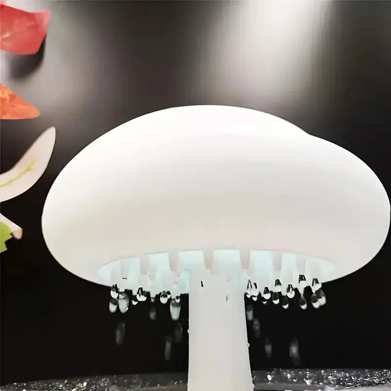 Mushroom Rain Air Humidifier Electric Aroma Diffuser Small Aromatherapy Machine Water Drops Sounds Colorful Night Lights