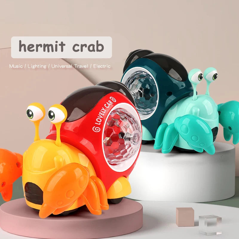 Children Toy Crawling Crab Walking Dancing Electronic Pets Robo Hermit Crab Snail Glowing With Music Light Baby Toddler Toy Gift