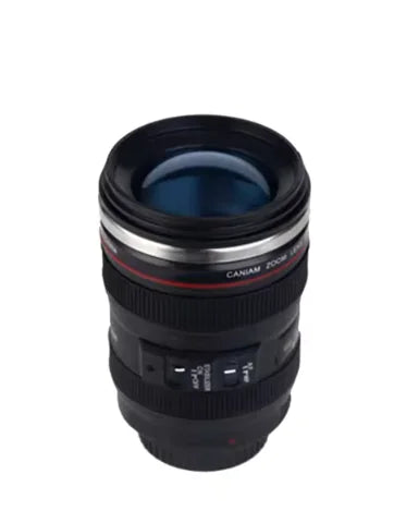 Camera Lens Coffee Mug/Cup With Lid, Photo Coffee Mugs Stainless Steel Travel Lens Mug