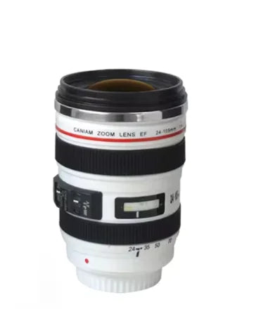 Camera Lens Coffee Mug/Cup With Lid, Photo Coffee Mugs Stainless Steel Travel Lens Mug