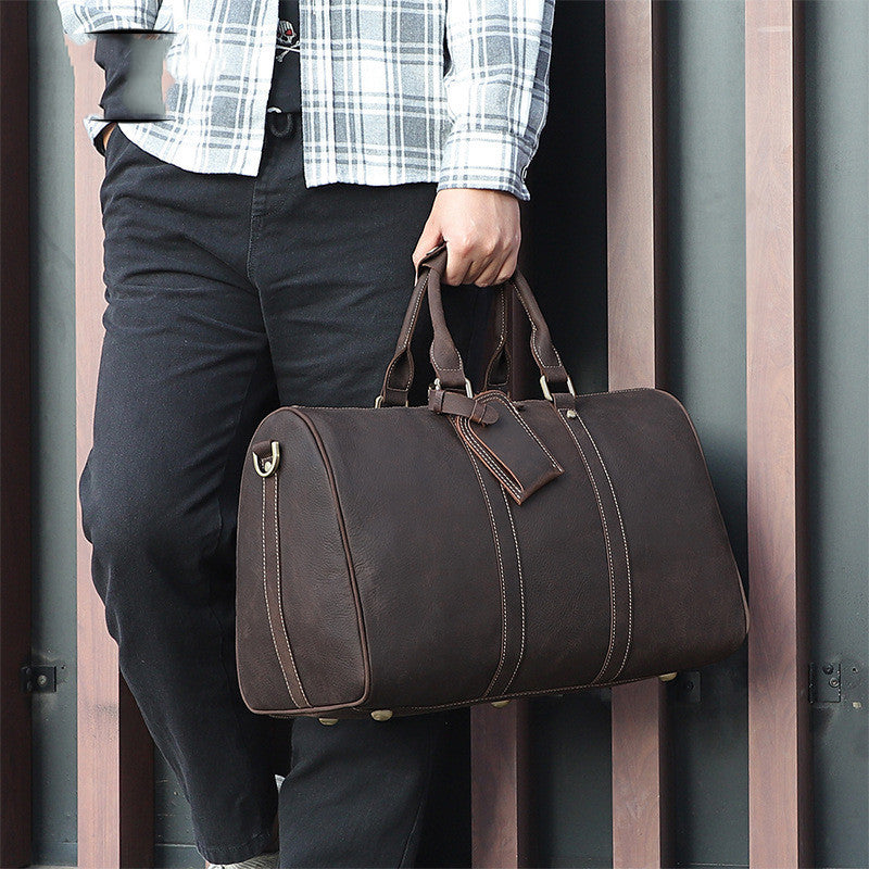 Men's Leather Travel Luggage Bag