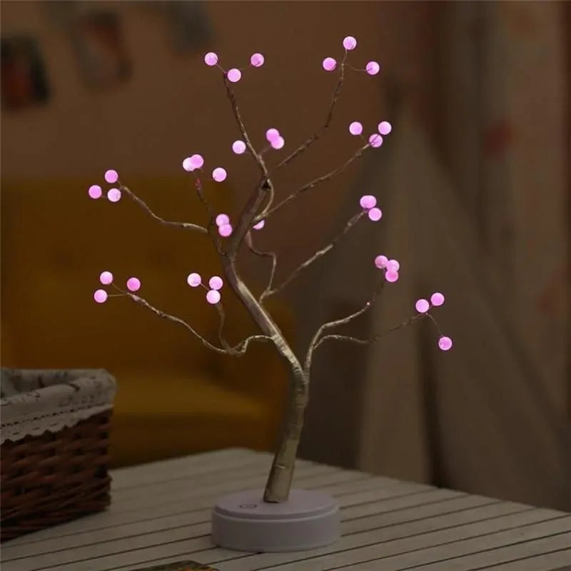 LED Copper Wire Fairy Christmas Tree Specia Night Light Tabletop Tree Lamp, Decorative LED Lights USB Or AA Battery Powered For Bedroom Home, Party, Decoration, As Gift