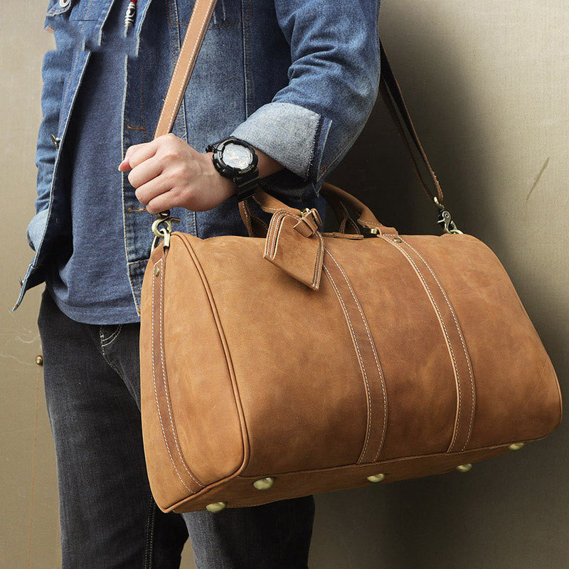 Men's Leather Travel Luggage Bag