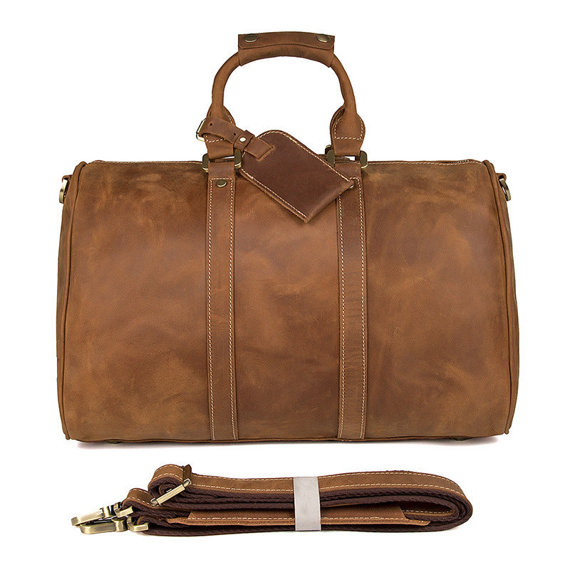 Men's Leather Travel Luggage Bag