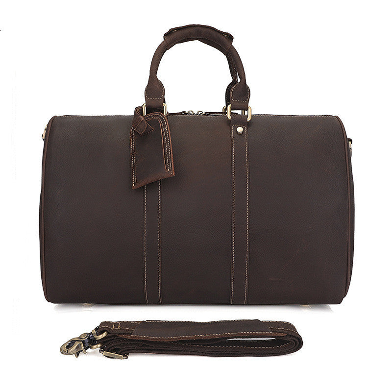 Men's Leather Travel Luggage Bag