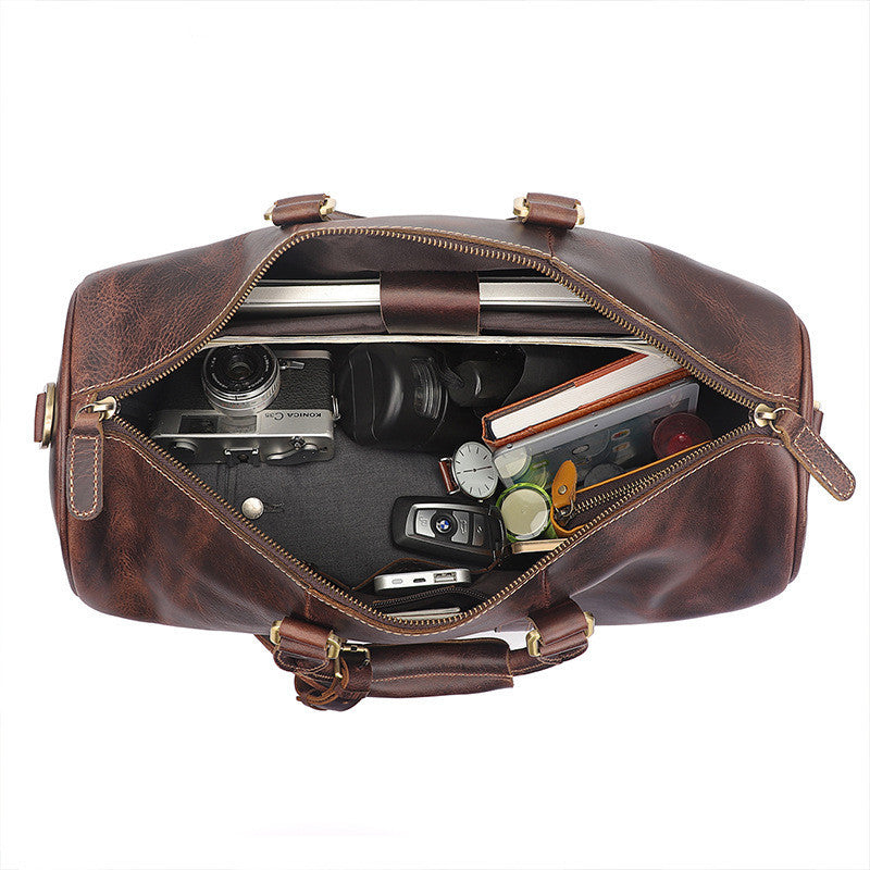 Men's Leather Travel Luggage Bag