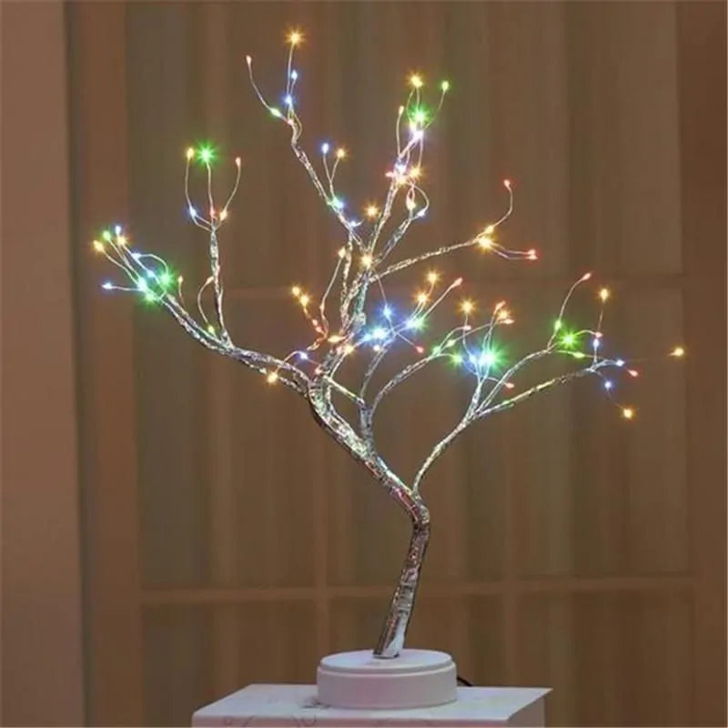 LED Copper Wire Fairy Christmas Tree Specia Night Light Tabletop Tree Lamp, Decorative LED Lights USB Or AA Battery Powered For Bedroom Home, Party, Decoration, As Gift