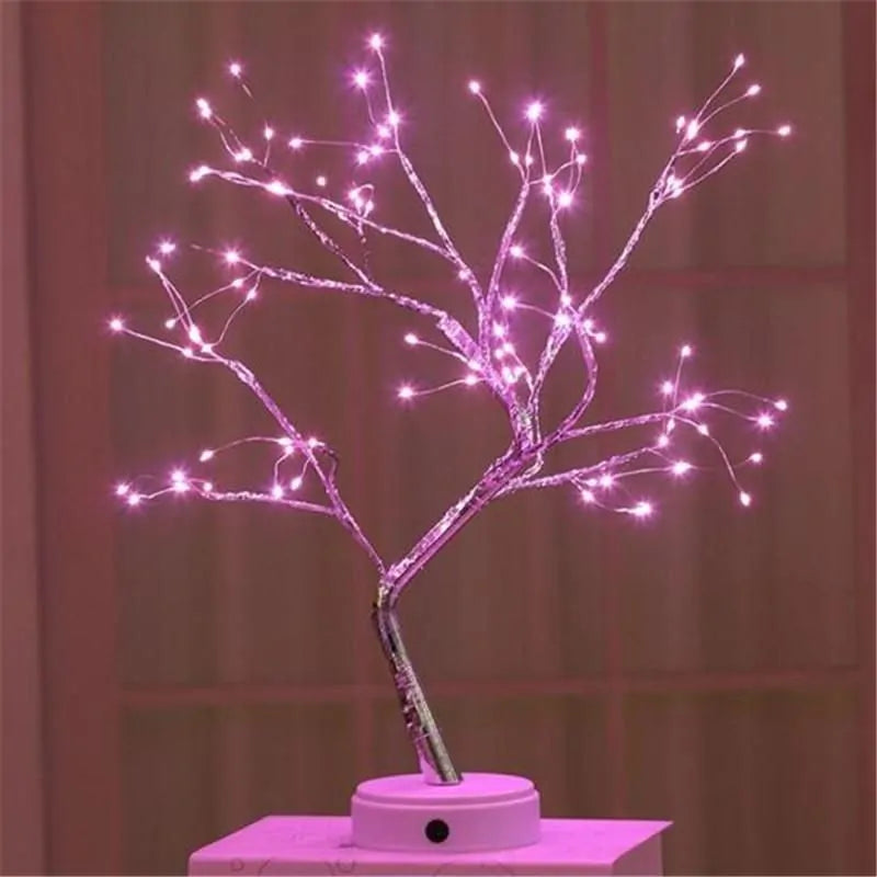 LED Copper Wire Fairy Christmas Tree Specia Night Light Tabletop Tree Lamp, Decorative LED Lights USB Or AA Battery Powered For Bedroom Home, Party, Decoration, As Gift